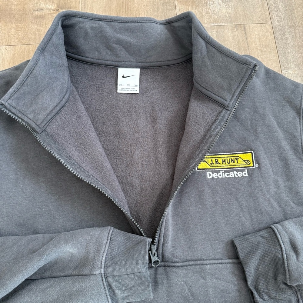 Nike Fleece Half Zip Men 3XL Dark Gray JB Hunt‎ Kangaroo Pocket No Hood